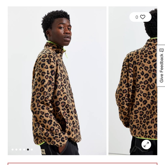 UO Polar Fleece Half-Zip Animal Print Sweatshirt - Picture 6 of 10